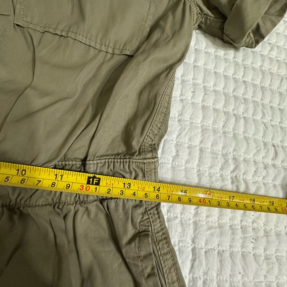 350 Gap Utility Jumpsuit Cargo short sleeve cinched waist army green womens sz 4 - Picture 7 of 11